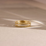 Beaded Stack Diamond Band