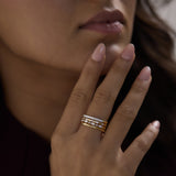 Stacked Marquise Round Diamond Band