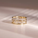 Stacked Marquise Round Diamond Band