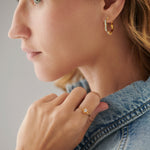 Petite Flower Ring, 14K Gold Vermeil, 1/10 ct Lab Grown Diamond-2
