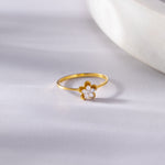 Petite Flower Ring, 14K Gold Vermeil, 1/10 ct Lab Grown Diamond-5