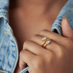 Lustrous Diamond Coil Ring, 14K Gold Vermeil, 1/4 ct Lab Grown Diamond-2