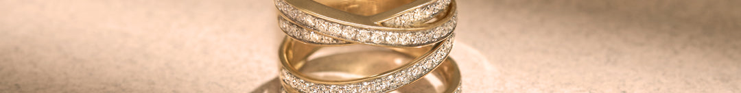 Wide Crossover Diamond Band