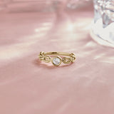 Classic Linked Solitaire Ring