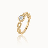 Classic Linked Solitaire Ring