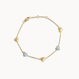 Station Diamond Heart Bracelet