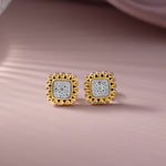Beaded Halo Studs, 14K Gold Vermeil, 1/5 ct Lab Grown Diamond-6