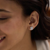 Halo Grid Diamond Earrings