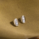 Edgy Baguette Diamond Studs