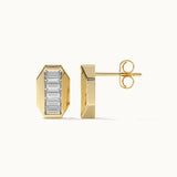 Edgy Baguette Diamond Studs