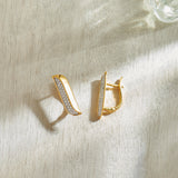 Diamond Bar Hoops, 14K Gold Vermeil, 1/3 ct Lab Grown Diamond-7