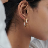 Duo Shine Hoops, 14K Gold Vermeil, 1/2 ct Lab Grown Diamond-2