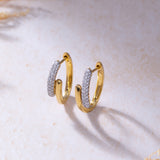 Bold Pave Diamond Hoops, 14K Gold Vermeil, 3/8 ct Lab Grown Diamond-5