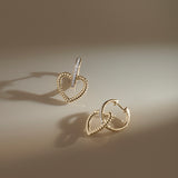 Dancing Heart Diamond Hoops