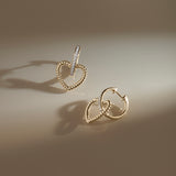 Dancing Heart Diamond Hoops