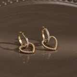 Dancing Heart Diamond Hoops