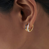 Created Sapphire Stuggies, 14K Gold Vermeil, 1/6 ct Lab Grown Diamond-4