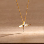 Angelic Diamond Necklace, 14K Gold Vermeil, 1/6 ct Lab Grown Diamond-1