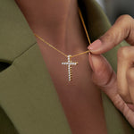 Divine Diamond Cross Necklace, 14K Gold Vermeil, 1/4 ct Lab Grown Diamond-4