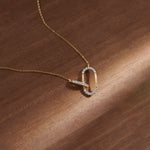 Interlink Paperclip Necklace, 14K Gold Vermeil, 1/4 ct Lab Grown Diamond-1