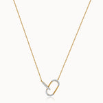 Interlink Paperclip Necklace, 14K Gold Vermeil, 1/4 ct Lab Grown Diamond-3