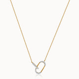 Interlink Paperclip Necklace, 14K Gold Vermeil, 1/4 ct Lab Grown Diamond-3
