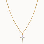 Diamond Cross Necklace, 14K Gold Vermeil, 1/5 ct Lab Grown Diamond-3