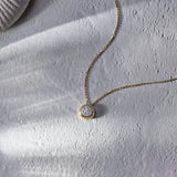 Solid Circle Round Diamond Necklace