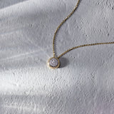Solid Circle Round Diamond Necklace