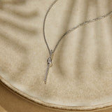 Sleek Elongated Diamond Necklace