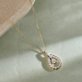 Diamond Halo Drop Necklace