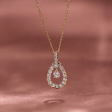 Diamond Halo Drop Necklace