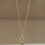 Golden Drop Diamond Necklace