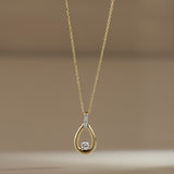 Golden Drop Diamond Necklace