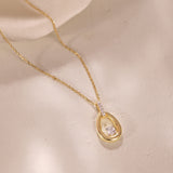 Golden Drop Diamond Necklace