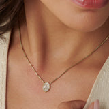 Oval Disc Diamond Necklace
