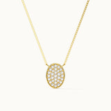 Oval Disc Diamond Necklace