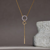 Sparkling Loop Diamond Lariat Necklace
