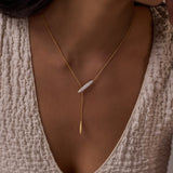 Sleek Drop Lariat Necklace