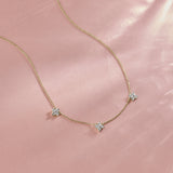 Floral Diamond Station Necklace