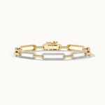 Pave Diamond Paperclip Bracelet, 14K Gold Vermeil, 1/2 ct Lab Grown Diamond-3