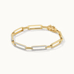 Pave Diamond Paperclip Bracelet, 14K Gold Vermeil, 1/2 ct Lab Grown Diamond-5