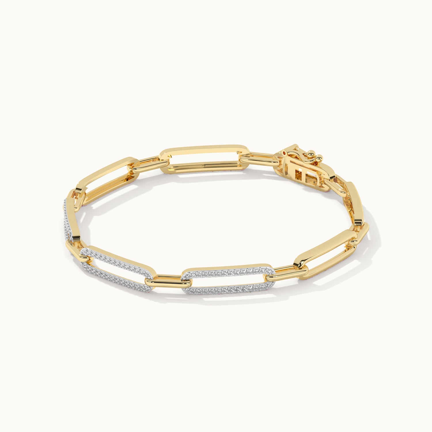 Pave Diamond Paperclip Bracelet, 14K Gold Vermeil, 1/2 ct Lab Grown Diamond-5