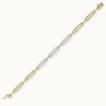 Pave Diamond Paperclip Bracelet, 14K Gold Vermeil, 1/2 ct Lab Grown Diamond-6