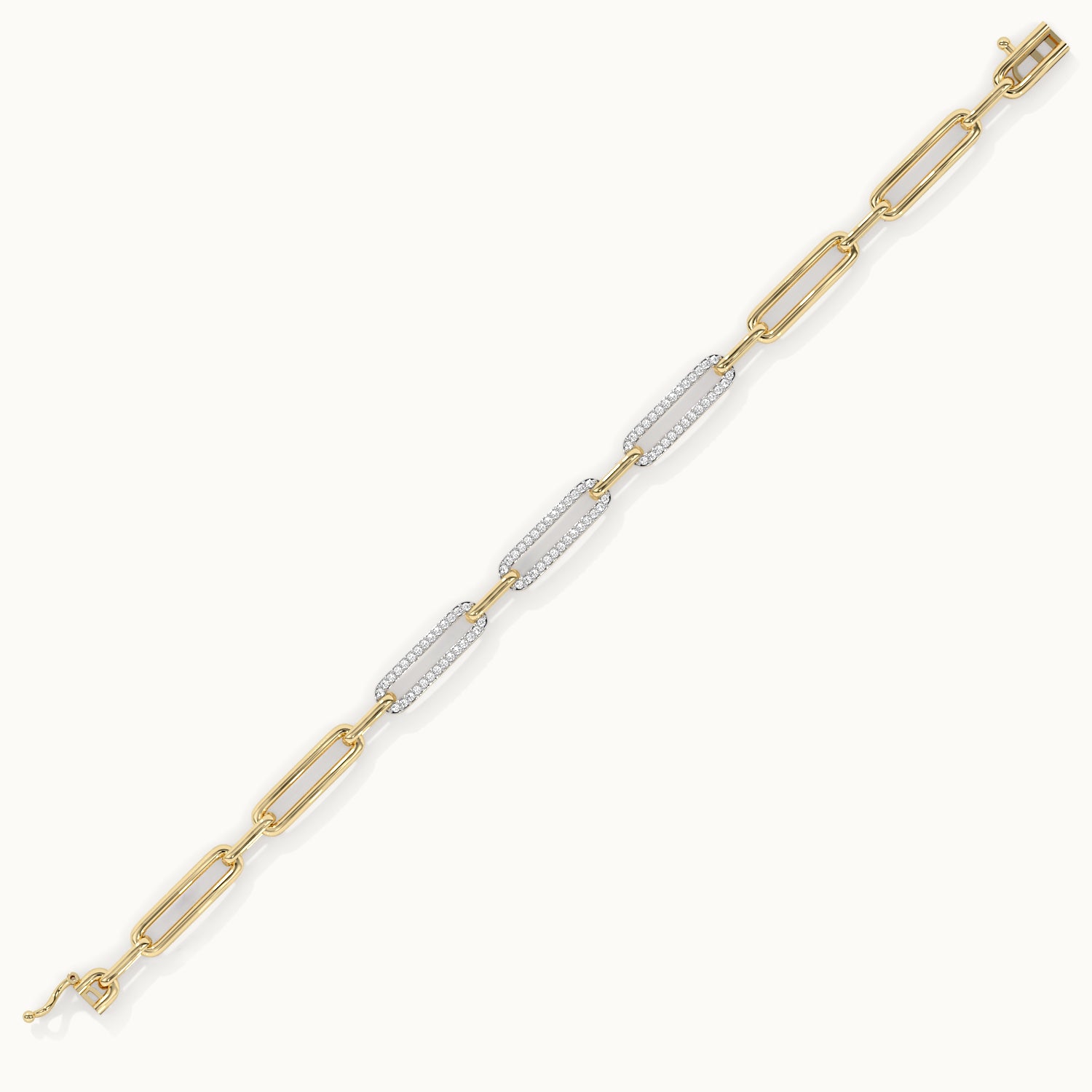 Pave Diamond Paperclip Bracelet, 14K Gold Vermeil, 1/2 ct Lab Grown Diamond-6