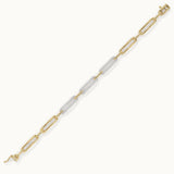 Pave Diamond Paperclip Bracelet, 14K Gold Vermeil, 1/2 ct Lab Grown Diamond-6