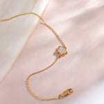Petite Flower Bracelet, 14K Gold Vermeil, 1/4 ct Lab Grown Diamond-6
