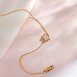 Petite Flower Bracelet, 14K Gold Vermeil, 1/4 ct Lab Grown Diamond-6