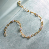 Paperclip Diamond Station Bracelet, 14K Gold Vermeil, 1/3 ct Lab Grown Diamond-6