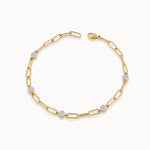 Paperclip Diamond Station Bracelet, 14K Gold Vermeil, 1/3 ct Lab Grown Diamond-3
